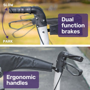 SmartRoller 2-in-1 Aluminium Rollator and Transit Wheelchair - Titanium