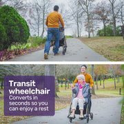 SmartRoller 2-in-1 Aluminium Rollator and Transit Wheelchair - Titanium
