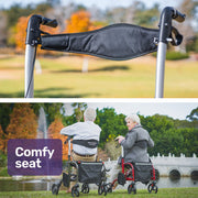 SmartRoller 2-in-1 Aluminium Rollator and Transit Wheelchair - Titanium
