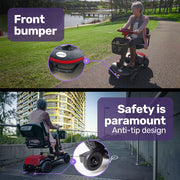 SmartRider Mid-Sized Compact Electric Mobility Scooter - Black & Red