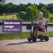 SmartRider Mid-Sized Compact Electric Mobility Scooter - Black & Red