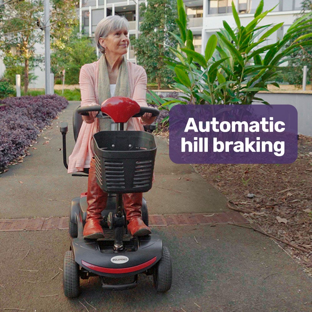 SmartRider Mid-Sized Compact Electric Mobility Scooter - Black & Red ...