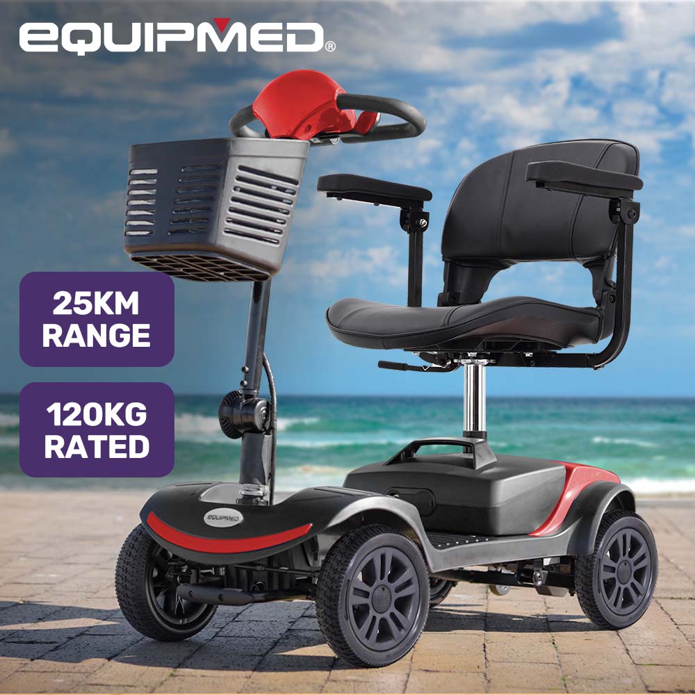 SmartRider Mid-Sized Compact Electric Mobility Scooter - Black & Red ...
