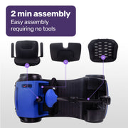 SmartRider Mid-Sized Compact Electric Mobility Scooter - Black & Blue