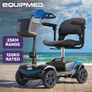 SmartRider Mid-Sized Compact Electric Mobility Scooter - Black & Blue