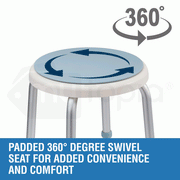 Shower Chair Stool with Adjustable Swivel Seat Bath Aid Aluminium