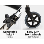 Foldable Rollator Walking Frame Outdoor Indoor Mobility Walker Aids