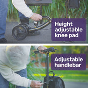 Knee Scooter Walker, Disc Brake - Suspension Bag - Broken Leg Ankle Foot Mobility - Crutches Alternative - Black