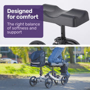 Eclipse 136kg Capacity SoftRide Suspension Premium Knee Scooter - Silver