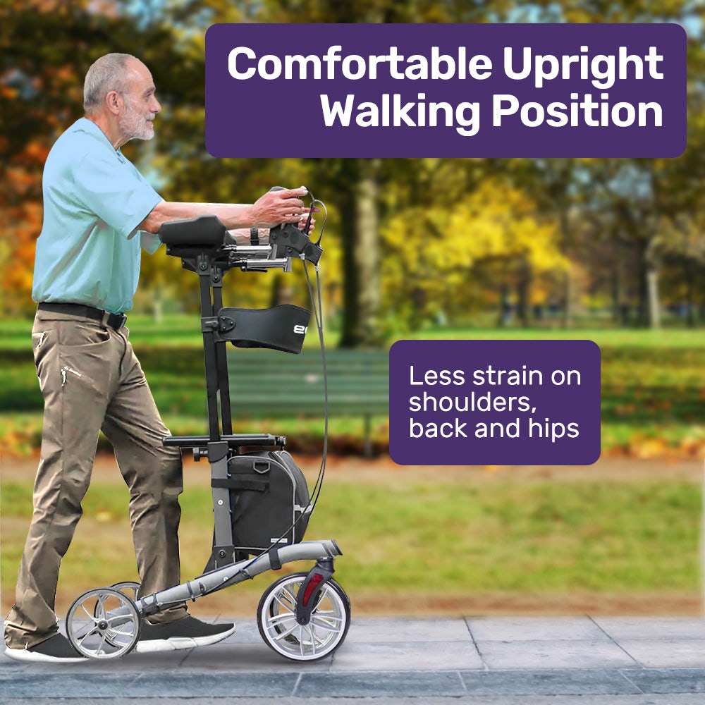 Upright Rollator Walker with Forearm Rest Supports, Mobilty Aid with S ...