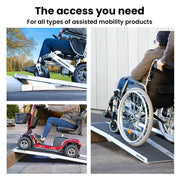 123cm Portable Folding Aluminium Access Ramp, 272kg Rated, Black Ultra-Grip, for Wheelchair, Mobility Scooter