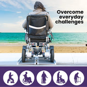 152cm Portable Folding Aluminium Access Ramp 272kg Rated, Black Ultra-Grip, for Wheelchair, Mobility Scooter