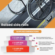 182cm Portable Folding Aluminium Access Ramp, 272kg Rated, Black Ultra-Grip, for Wheelchair, Mobility Scooter