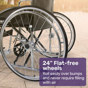 Folding Manual Wheelchair Self Propelled, 24