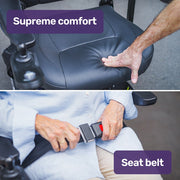 Heavy Duty Electric Wheelchair, Up to 20km Range, Ultra-Comfortable, Great Turning Circle, Safe Stable Non-Slip Anti-Roll Back Power Chair, Blue