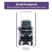 Heavy Duty Electric Wheelchair, Up to 20km Range, Ultra-Comfortable, Great Turning Circle, Safe Stable Non-Slip Anti-Roll Back Power Chair, Blue