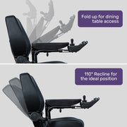 Heavy Duty Electric Wheelchair, Up to 20km Range, Ultra-Comfortable, Great Turning Circle, Safe Stable Non-Slip Anti-Roll Back Power Chair, Red