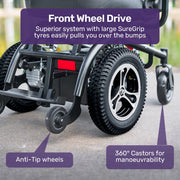 Front Wheel Drive Power Electric Wheelchair, Up to 35km Range, Ultra-Comfortable, Safe Stable Non-Slip Anti-Roll Back Power Assist Chair