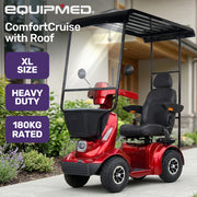 Equipmed ComfortCruise Mobility Scooter with Roof, Red