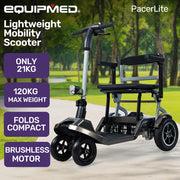 EQUIPMED Ultra-Lightweight Folding Electric Mobility Scooter, 19kg with Battery Removed, Airline Approved, Long Range, Brushless Motor, Portable