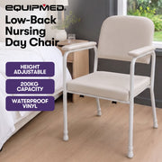 EQUIPMED Low-Back Bariatric Patient Day Chair, 200kg Capacity, Adjustable Height Nursing Geriatric Seat