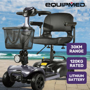 FreeLite+ Mid-Sized Foldable Electric Mobility Scooter, Lithium Battery, Long Range and Easy Charging, Grey