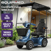 Equipmed ComfortCruise Mobility Scooter with Roof, Blue