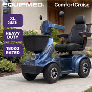 EQUIPMED ComfortCruise Large Mobility Scooter, 15km/h Top Speed, Up to 45km Range, Strong Climbing, 180kg Capacity, Blue