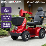 EQUIPMED ComfortCruise Large Mobility Scooter, 15km/h Top Speed, Up to 45km Range, Strong Climbing, 180kg Capacity, Red