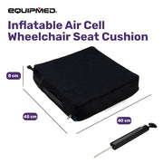 PRE-ORDER EQUIPMED Dual-Zone Inflatable Air Cell Wheelchair Seat Cushion, Adjustable Support, Washable Cover