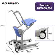 EQUIPMED Manual Sit to Stand Aid Transfer Chair Device, Patient and Elderly Mover