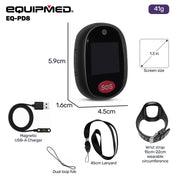 EQUIPMED 4G GPS Mobile Emergency Pendant/Bracelet with Touch Screen, Black, for Seniors, Location Tracking, 2-Way Calling, iPhone and Android Compatible, Black