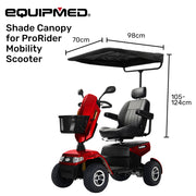 EQUIPMED Sun Shade Canopy for the ProRider Mobility Scooter, with 3 Adjustable Height Levels, Black