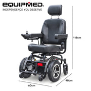 Front Wheel Drive Power Electric Wheelchair, Up to 35km Range, Ultra-Comfortable, Safe Stable Non-Slip Anti-Roll Back Power Assist Chair