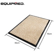 EQUIPMED 45x70cm Non-Slip Indoor Rug Floor Mat Beige, Poly Fiber Cut Loop Pile, High Density Base, Anti-Trip Edging