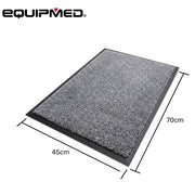 EQUIPMED 45x70cm Non-Slip Indoor Rug Floor Mat Charcoal, Poly Fiber Cut Loop Pile, High Density Base, Anti-Trip Edging