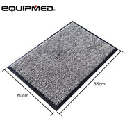 EQUIPMED 60x85cm Non-Slip Indoor Rug Floor Mat Charcoal, Poly Fiber Cut Loop Pile, High Density Base, Anti-Trip Edging